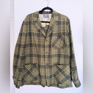 Pendleton Vintage Men’s Wool Plaid Jacket / Shirt Jacket  60’s-70’s.  Size Med